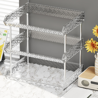 办公桌文件收纳架多层文件架收纳盒办公用品大全桌面书架试卷学科