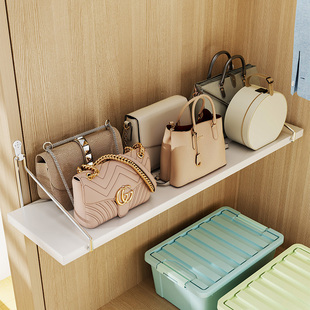 壁挂包包收纳架子免打孔门上收纳包包神器衣柜内置物下挂式分层架