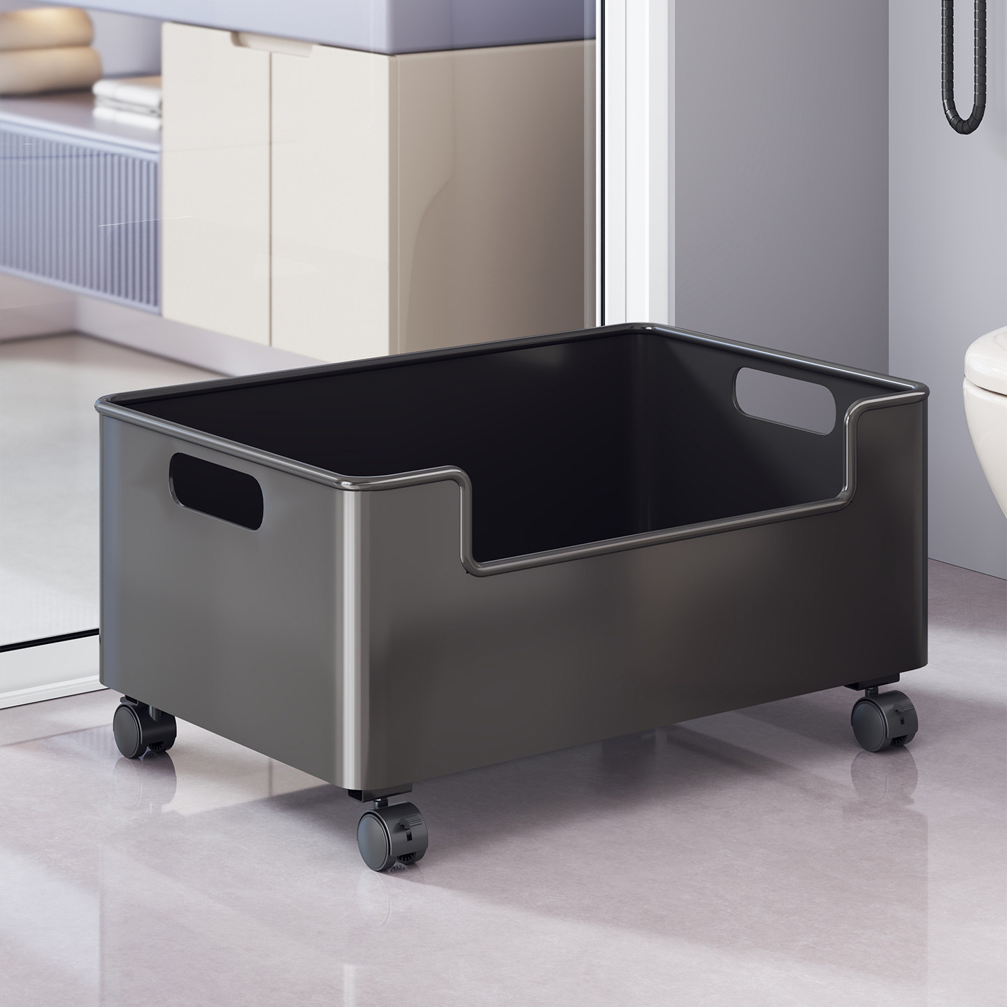 浴室柜下脏衣篓家用脏衣服收纳篮带轮推车防水杂物洗衣篮储物筐子,家庭/个人清洁工具,浴室角架/置物架,淘宝优惠券,粉丝福利购,淘宝优惠卷