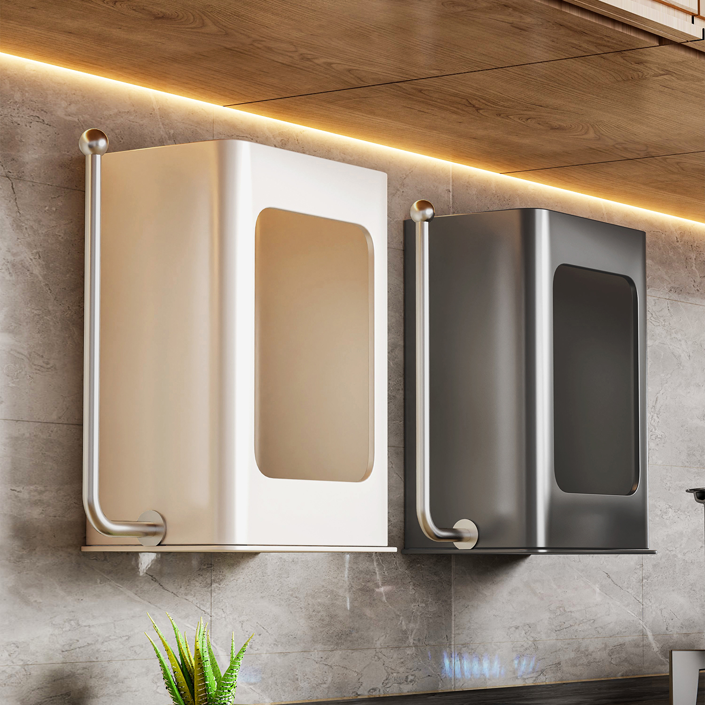 厨房纸巾收纳盒壁挂式湿巾架子免打孔无痕多功能抽纸卷纸放置神器