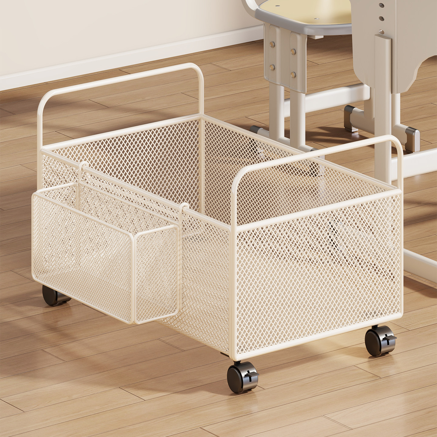 可移动书箱学生书本收纳箱高中生教室用书包置物架桌边放课本筐子,收纳整理,收纳箱,淘宝优惠券,粉丝福利购,淘宝优惠卷