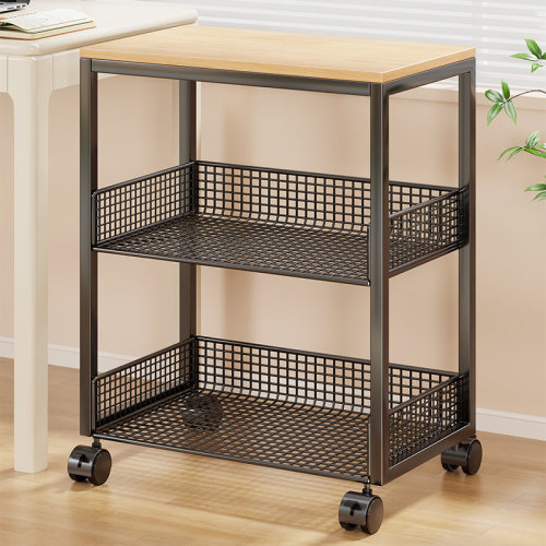 印表机放置柜落地可移动办公室置物架多层工位电脑主机箱托 托架