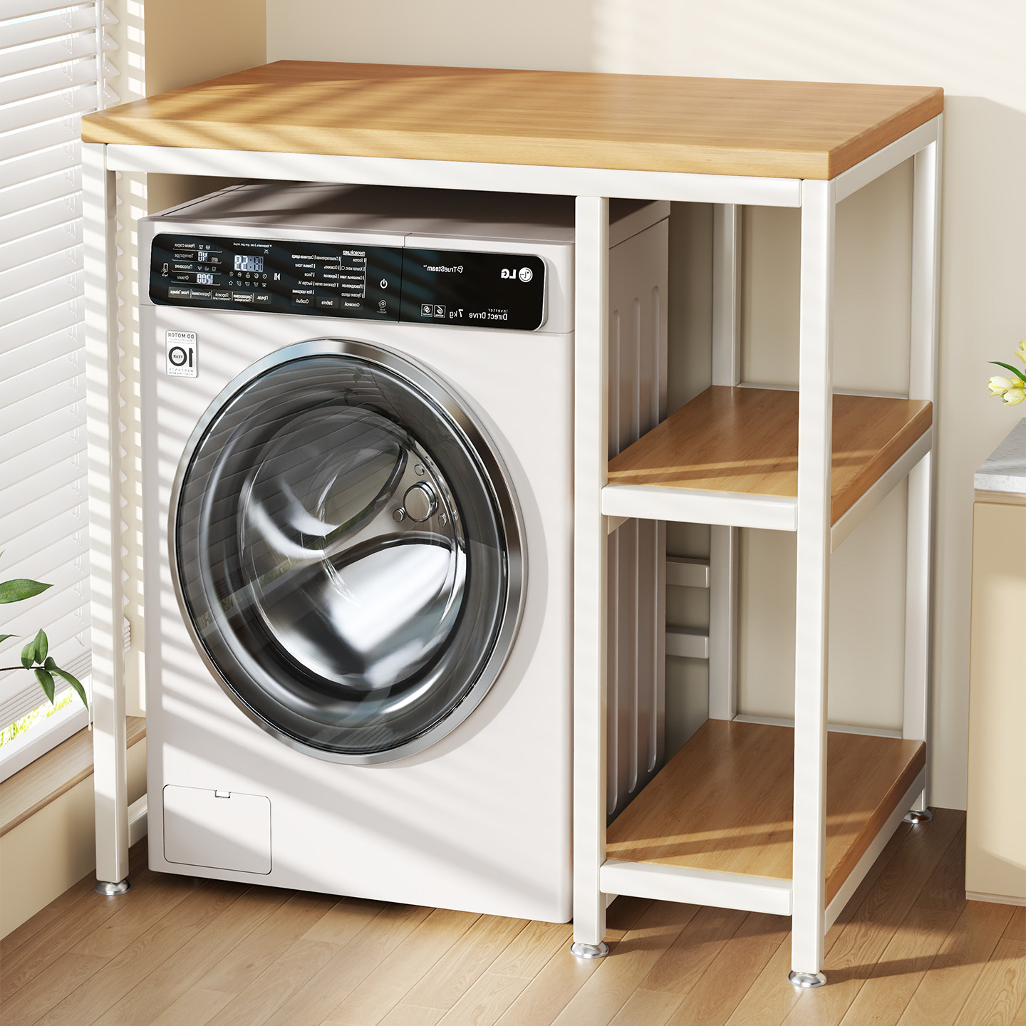 卫生间洗衣机置物架浴室厕所马桶储物架滚筒落地阳台上方收纳架子