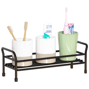 浴室漱口杯置物架卫生间洗漱台洗手牙刷牙杯沥水架台面收纳架架子