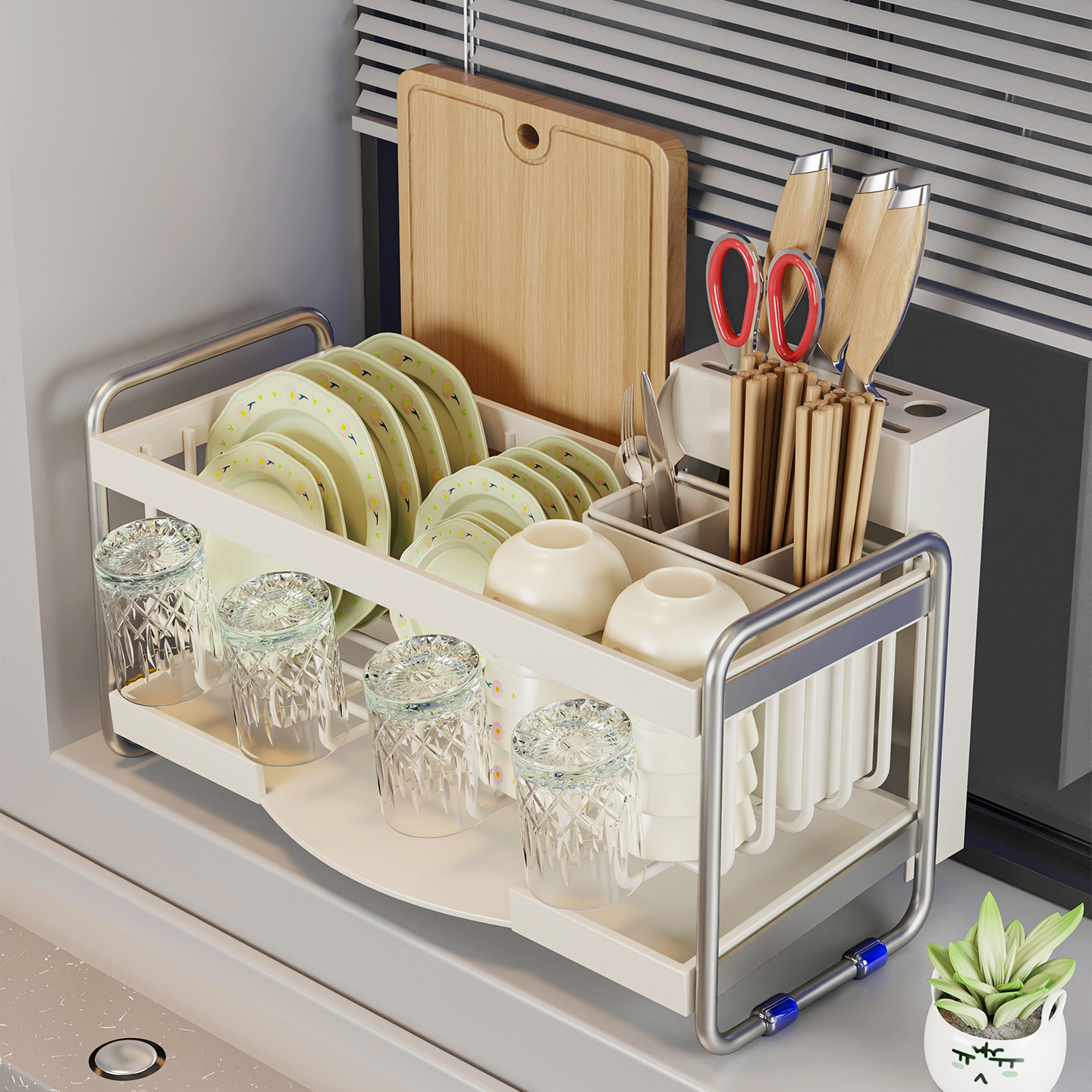 碗盘架小型家用餐盘收纳