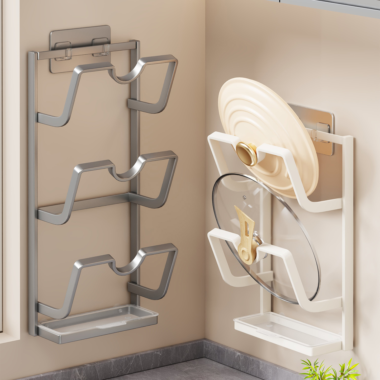 厨房多功能壁挂式锅盖架