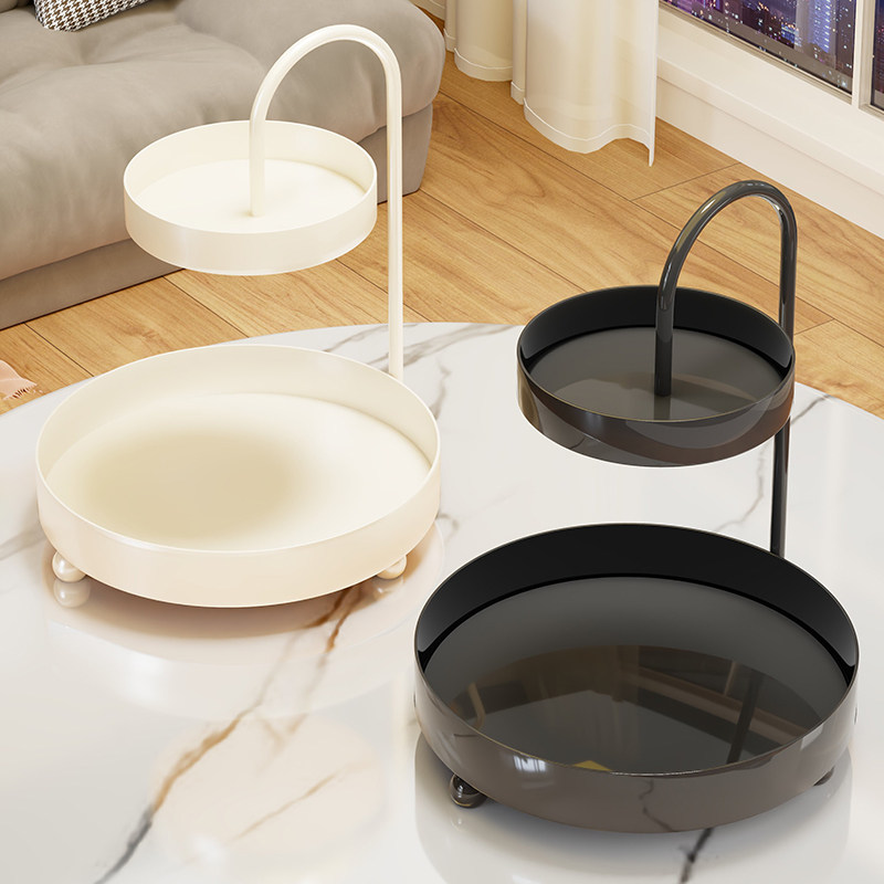 北欧双层网红水果盘现代家用客厅零食摆放盘前台瓜子干果托盘果篮