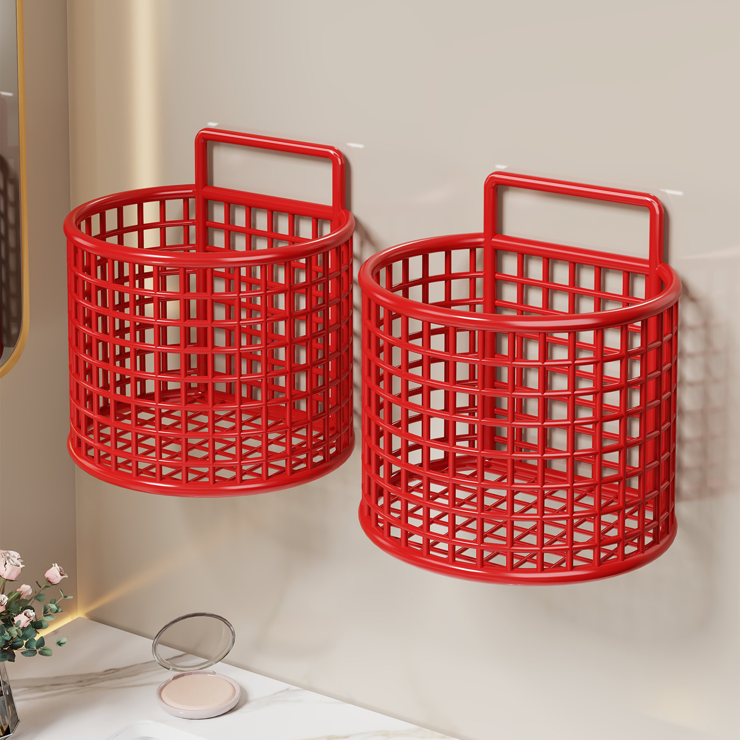 卫生间梳子置物架浴室牙刷牙膏免打孔壁挂厕所洗漱台剃须刀收纳筒