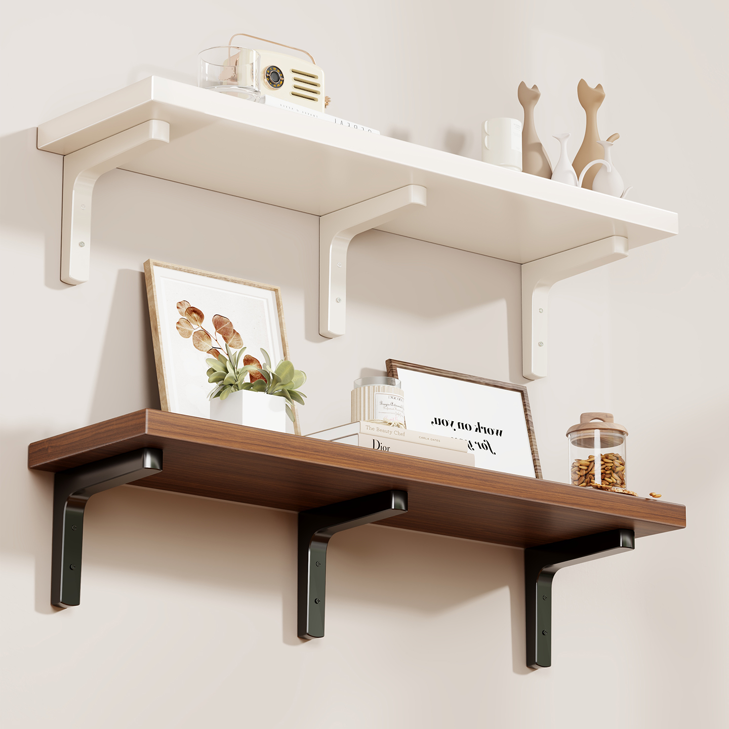 墙上置物架免打孔一字板收纳架