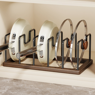 实木厨房台面锅盖架2025新款坐式菜砧板放置神器炒锅收纳置物架子