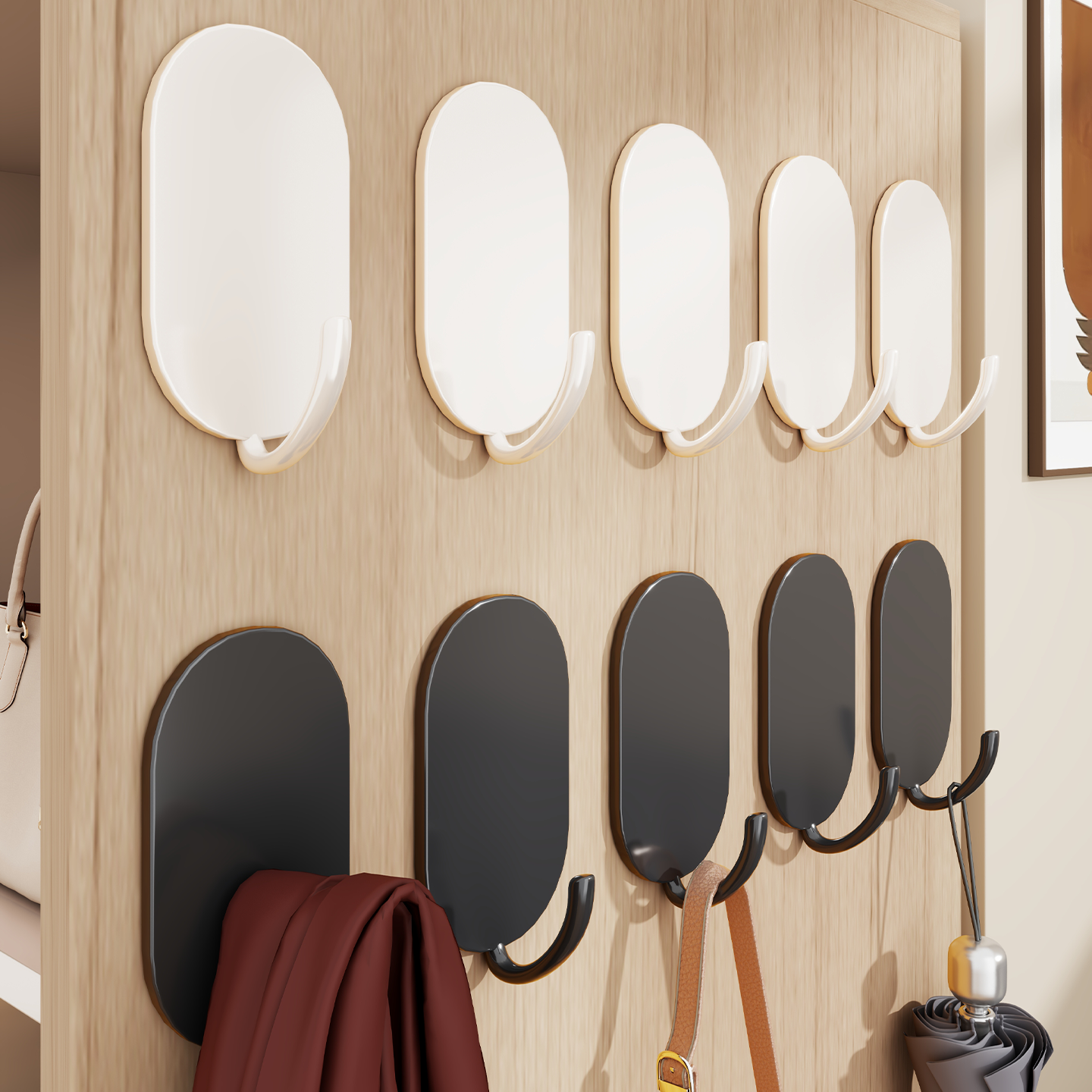 挂钩强力粘胶免打孔柜侧毛巾架