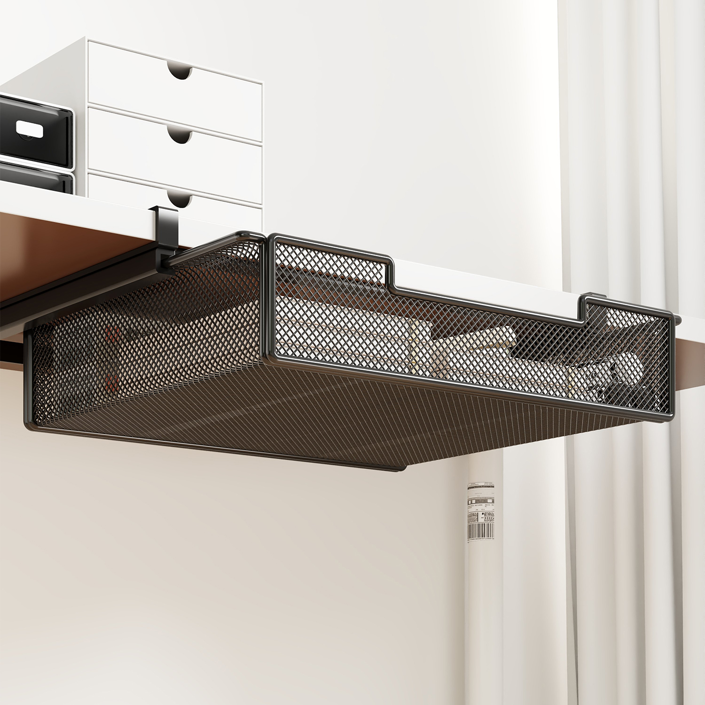 办公桌下悬挂抽屉式收纳盒