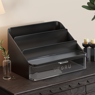 化妆品收纳盒高级感桌面口红眉笔护肤品置物架大容量防尘化妆箱子