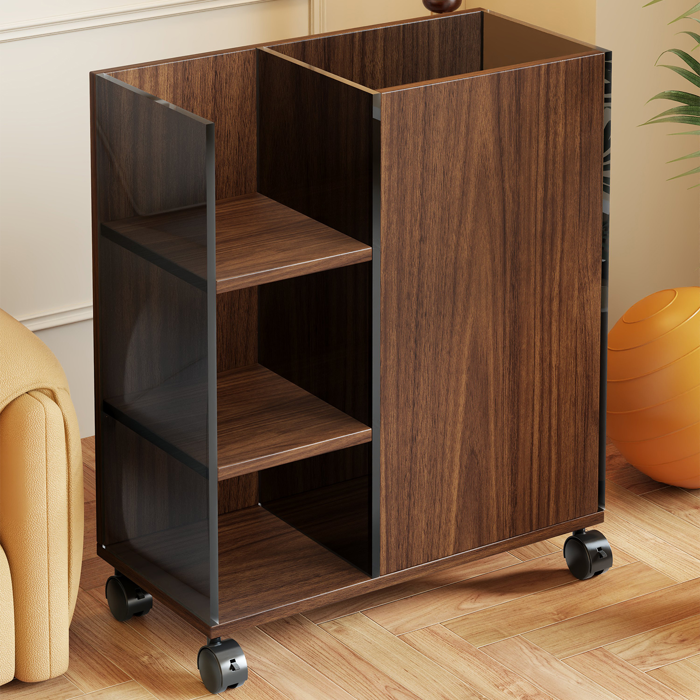 健身器材收纳筐家用窄缝瑜伽垫