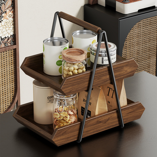 实木桌面零食置物架餐桌上收纳神器杯子水杯茶杯架杯架厨房台面架