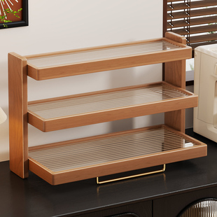 实木杯架茶具收纳桌面杯子水壶架马克杯咖啡杯餐桌上多层置物架子