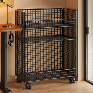 桌下书本置物架可移动落地学生课桌旁带轮收纳教室简易书架整理架