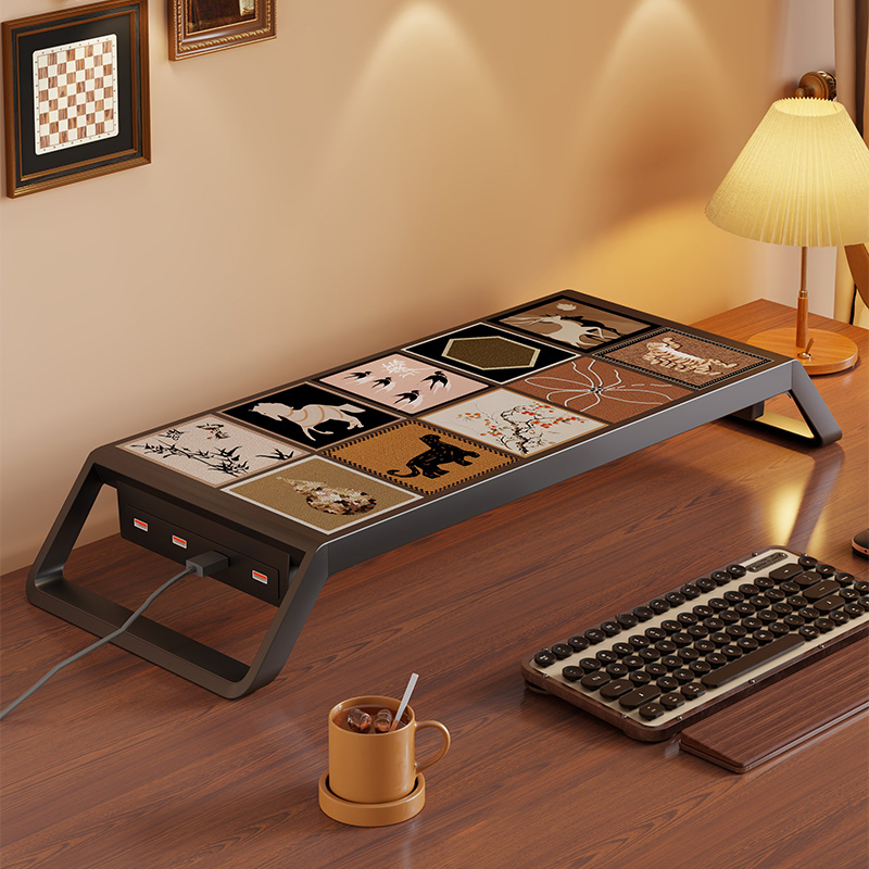 台式电脑增高架办公桌面置物架显示屏幕底座擡高支架笔记本收纳层