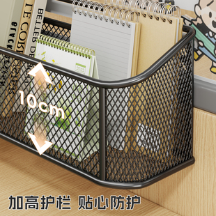 办公桌置物架桌面悬挂式文件收纳架工位整理神器屏风隔板文具资料收纳筐可调节挂钩大容量储物架宿舍床边挂篮