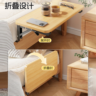 县浮床头柜免打孔家用可折叠置物架出租屋卧室用床头放手机空桌板