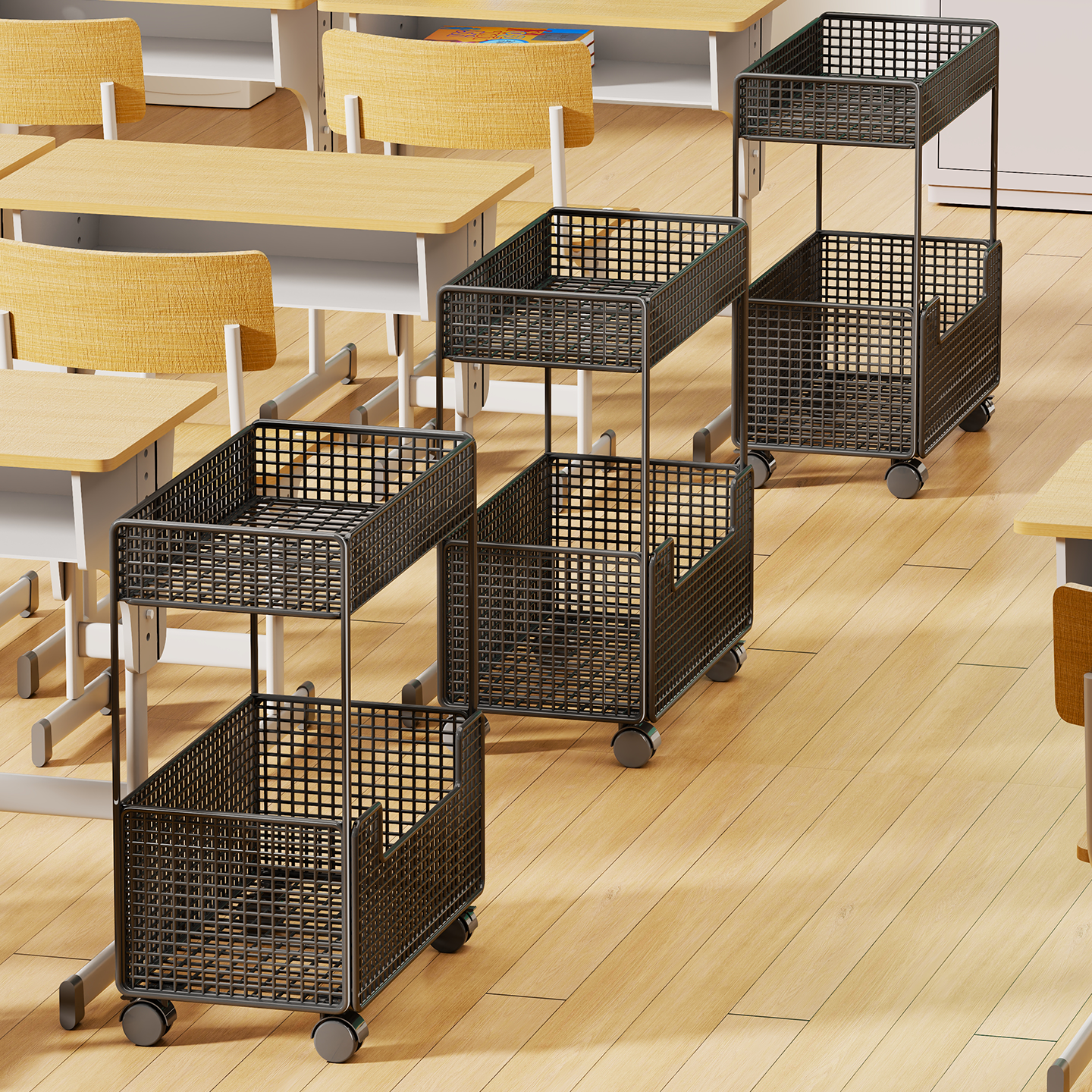 书架可移动桌边多层书本收纳架