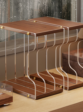 大尺寸黑胶亚克力展示架唱片存放架子CD收纳盒桌面分格光碟储物柜