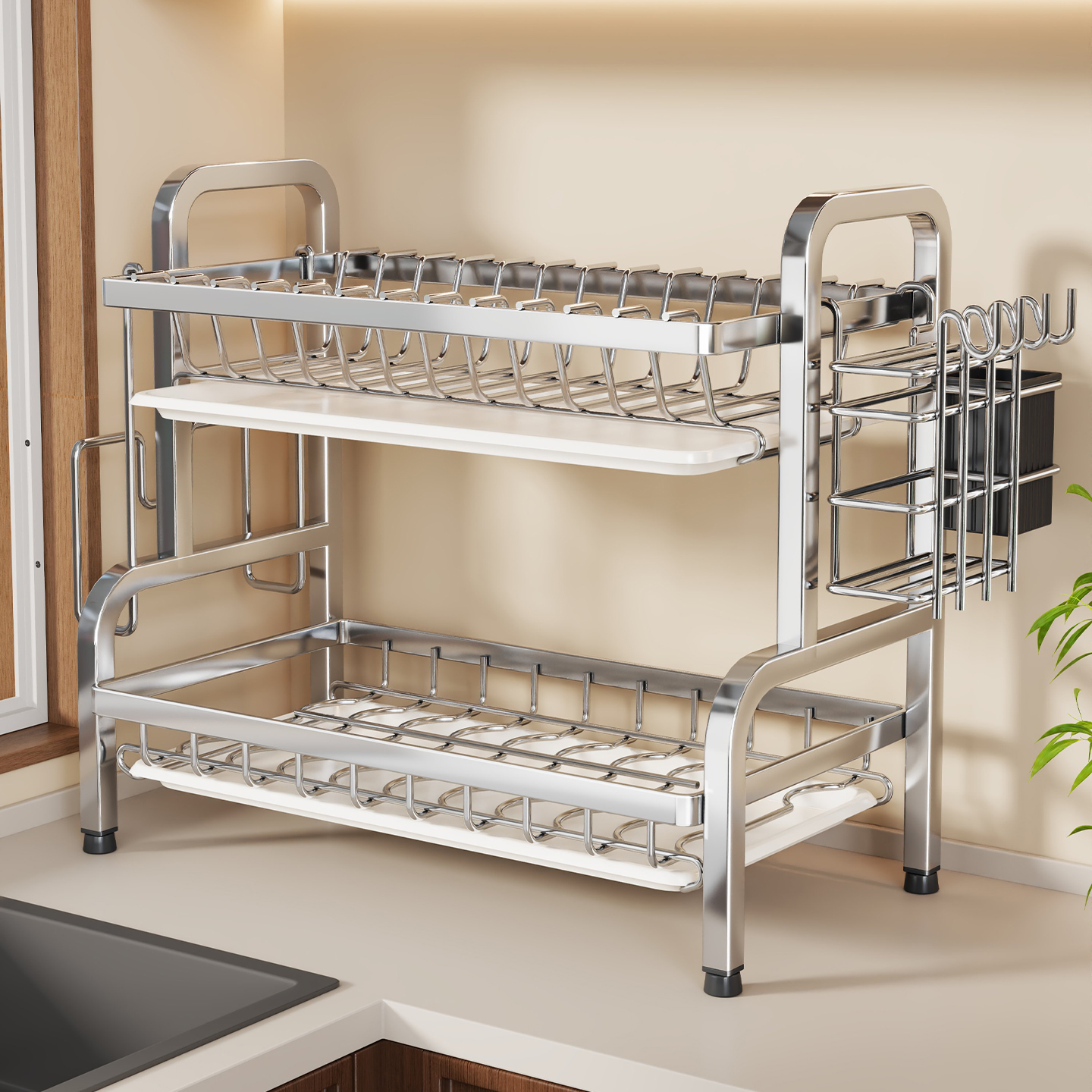 碗碟收纳架家用多功能沥水架