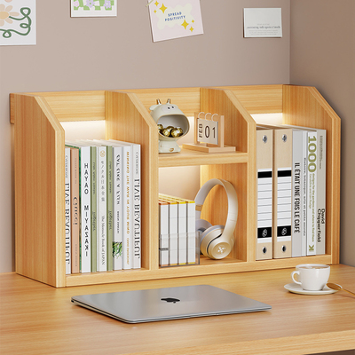 桌面书架实木置物架桌上家用卧室飘窗收纳架学生书桌多层简易书柜