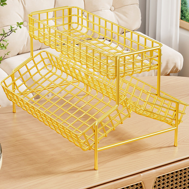 轻奢高级铁艺水果盘家用客厅茶几果篮糖果零食摆放盘前台干果托盘