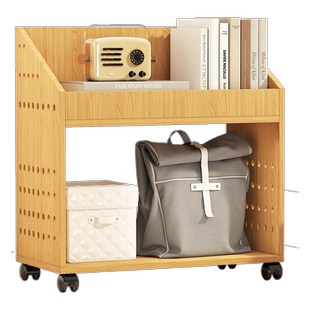 书包置物架桌边简易儿童书柜洞洞板收纳架可移动书包书本图书书架