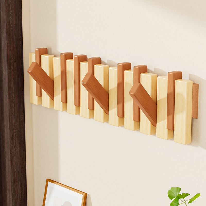 实木钢琴键挂衣钩装饰