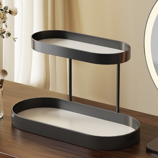 化妆品置物架桌面香薰蜡烛铁艺托盘卧室梳妆台护肤品收纳整理神器