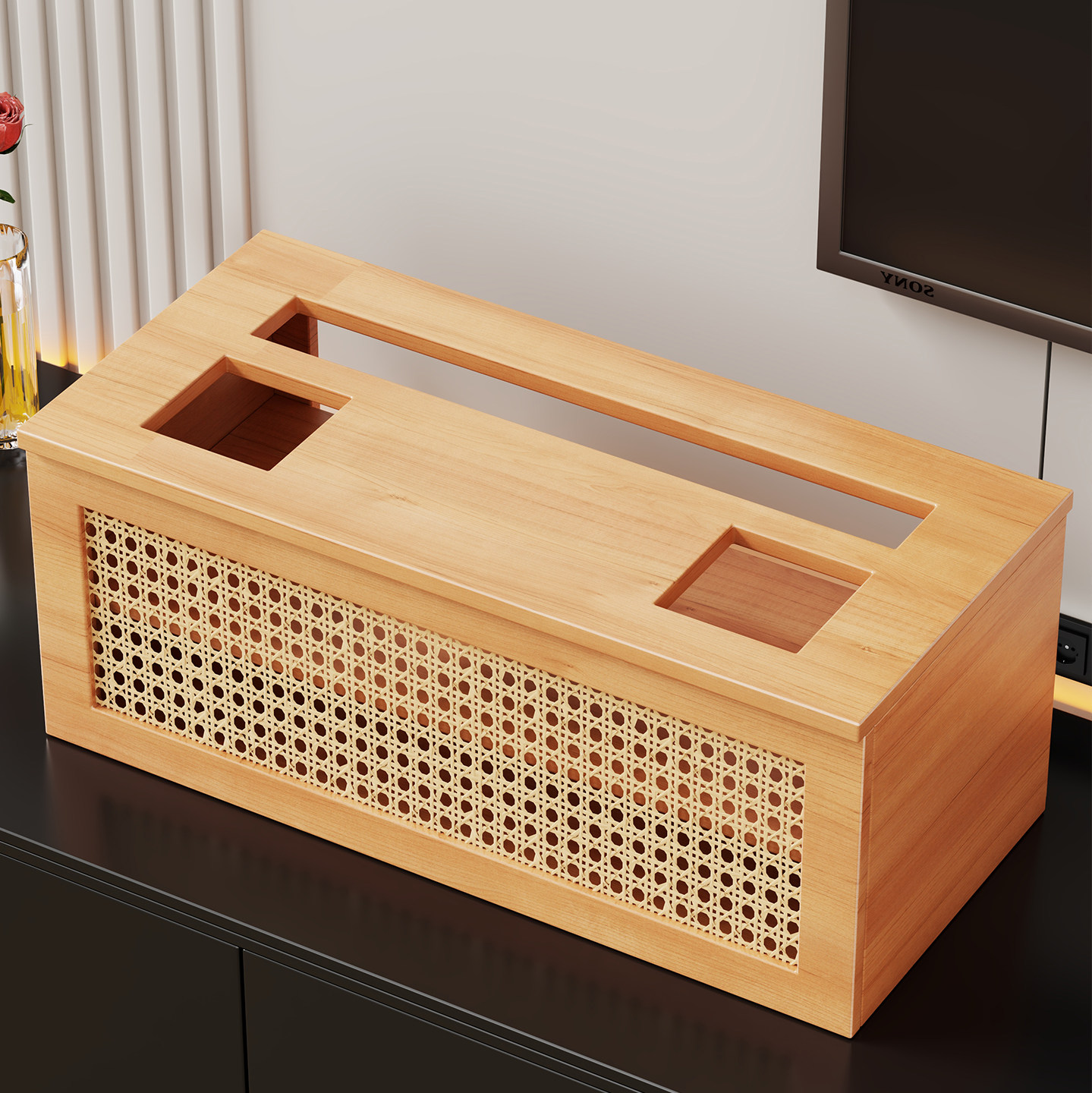 实木路由器放置架收纳盒桌面电视机顶盒置物架电线无线网wifi盒子,收纳整理,理线器/集线器/绕线器,淘宝优惠券,粉丝福利购,淘宝优惠卷