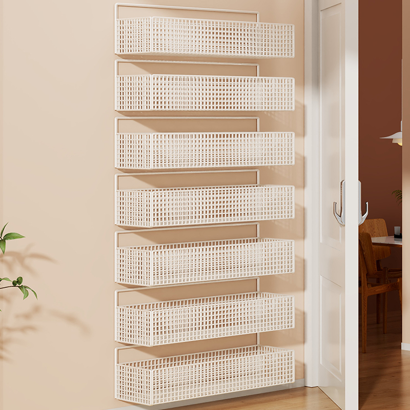 门后超薄书架免打孔儿童壁挂书架绘本架家用走廊过道整理收纳架子