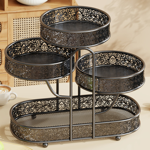 果盘客厅家用餐桌水果盘多层水果置物架零食摆放盘轻奢台面水果篮