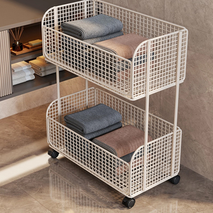 浴室柜下脏衣篮带轮可移动大容量收纳筐卫生间洗漱台底落地置物架