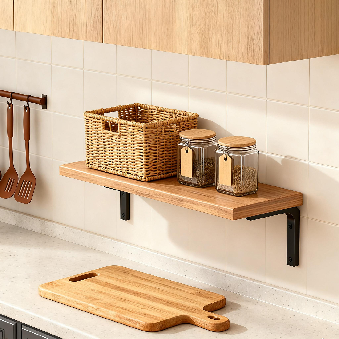 墙上置物架墙面壁挂一字板调料架