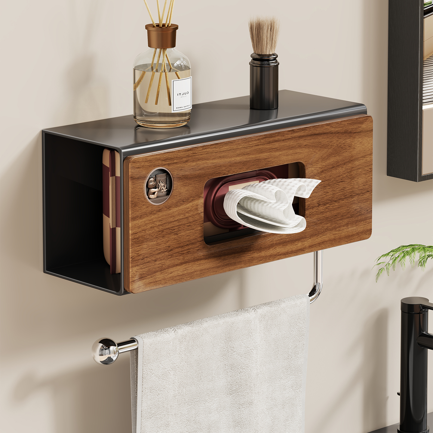 实木湿巾收纳盒厕所纸巾盒