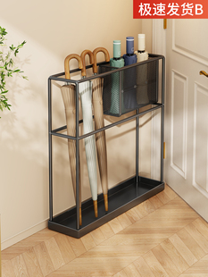 雨伞架家用门口放伞收纳架门后夹缝放伞桶铁艺商用沥水伞架置物架