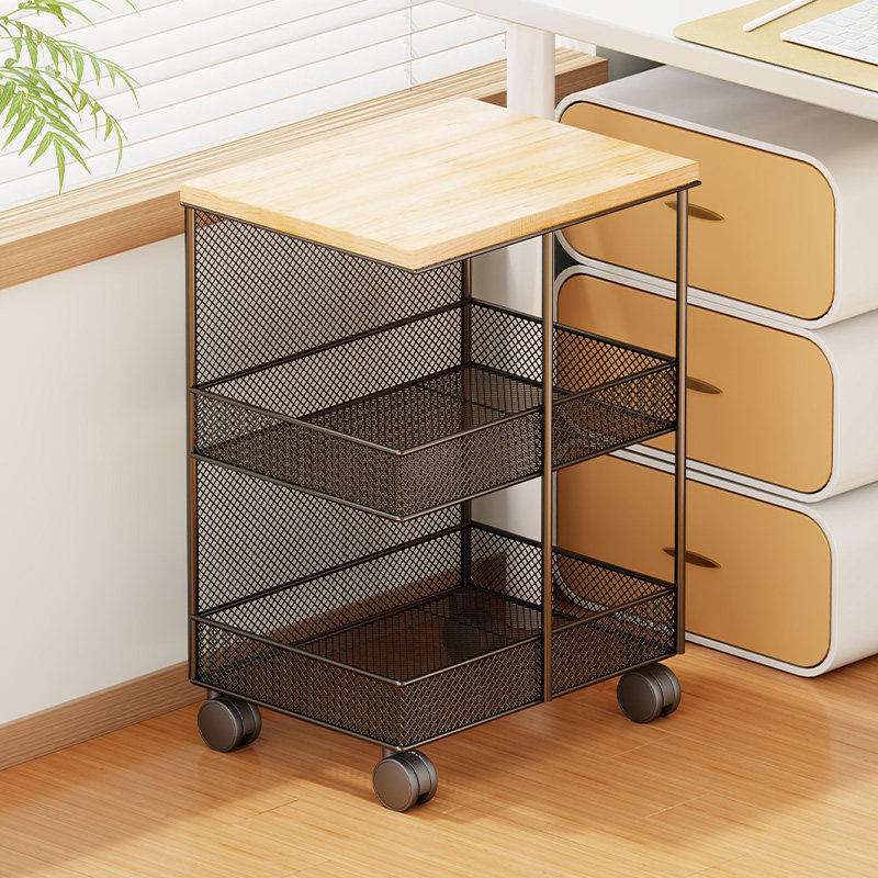桌边置物架简易多层小书柜家用储物架子课桌旁带轮小推车收纳架子,住宅家具,书架,淘宝优惠券,粉丝福利购,淘宝优惠卷