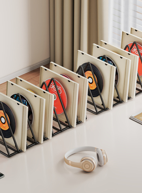 cd展示架桌面铁艺三角专辑影碟片磁带光盘黑胶唱片分格储存收藏盒