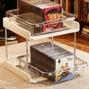 专辑收纳盒透明cd光碟展示架磁带唱片收藏亚克力抽屉漫画书存放柜