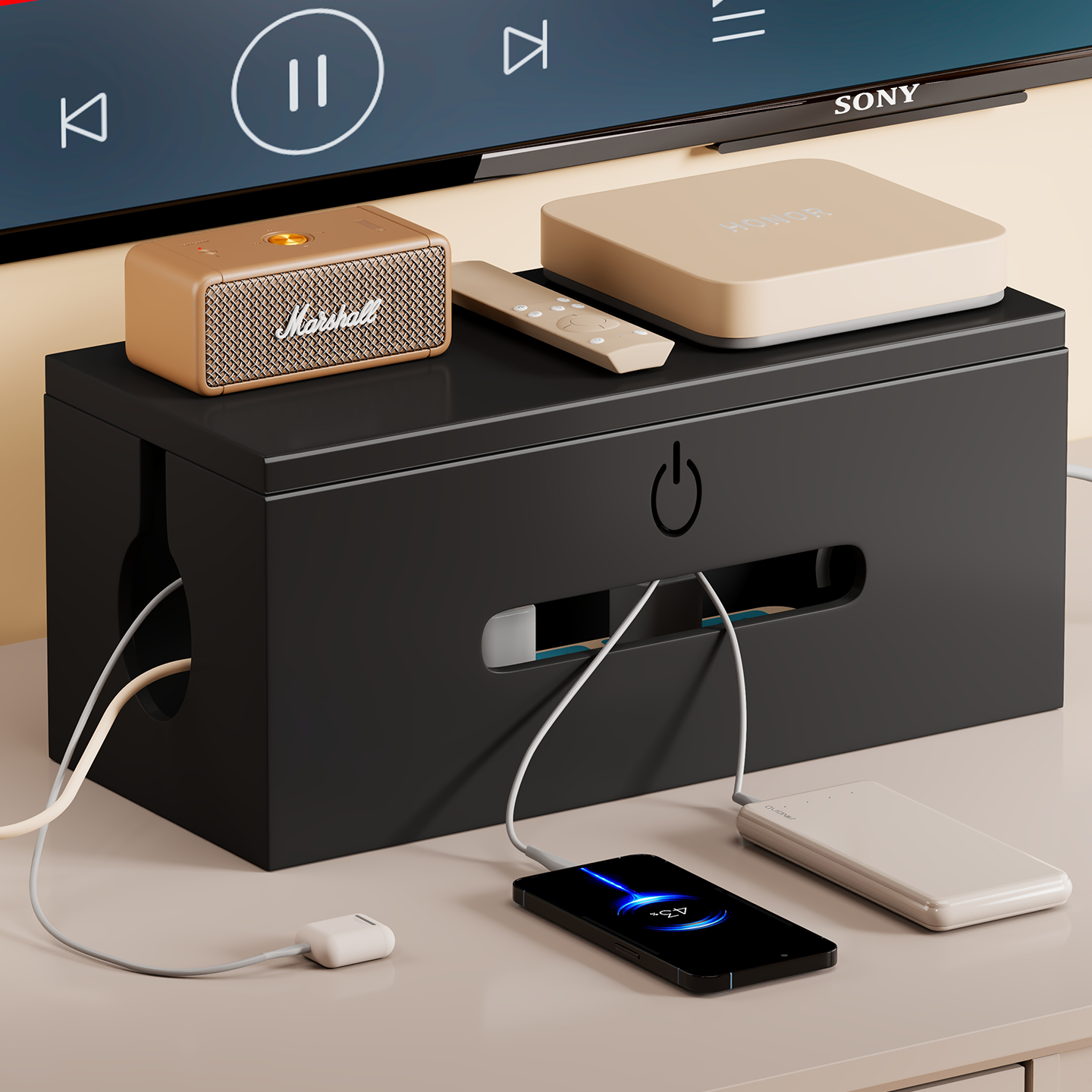 插线板收纳盒排插数据线集线盒