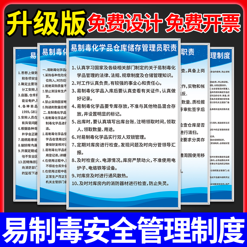易制毒安全管理制度牌上墙定制