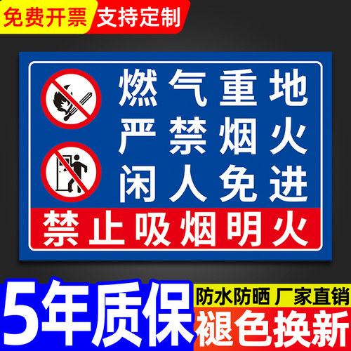 燃气重地消防安全标识牌警示贴纸