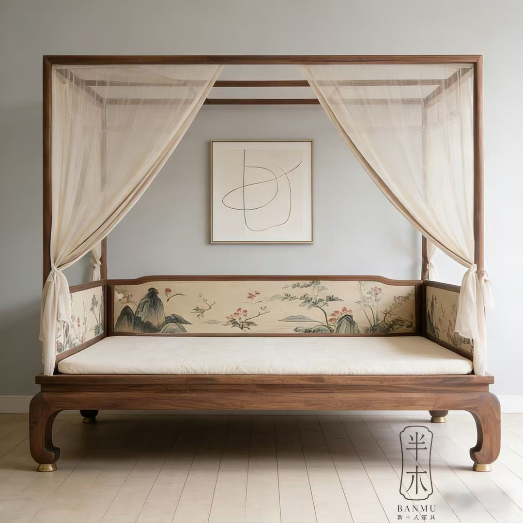 宋式美学中古风架子床客厅禅意