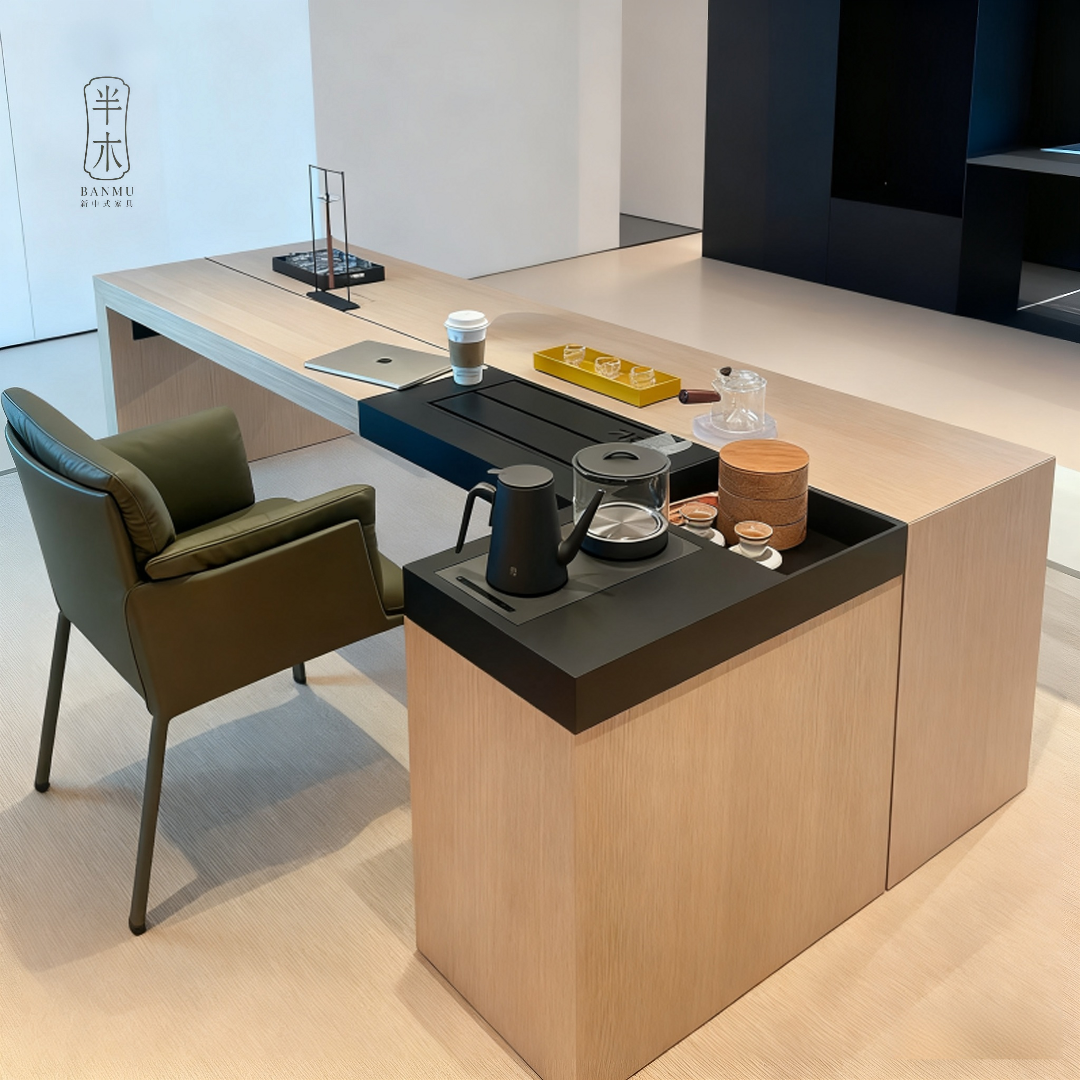 现代北美黑桃木茶桌椅高档茶台