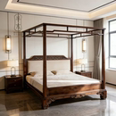 宋式 实木架子床主卧轻奢拔步床定制 美学古典四柱床双人床传统老式