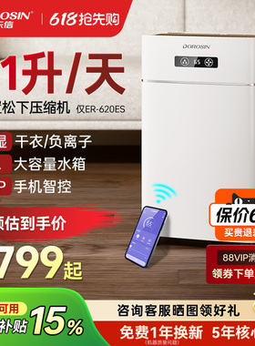 多乐信除湿机家用轻音卧室抽湿机室内除湿器别墅干燥机吸湿器620E