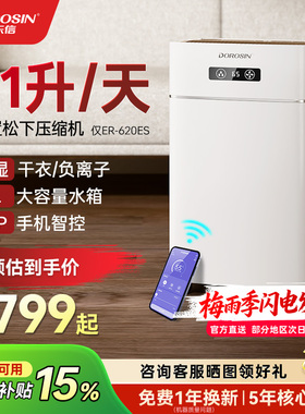 多乐信除湿机家用轻音卧室抽湿机室内除湿器别墅干燥机吸湿器620E
